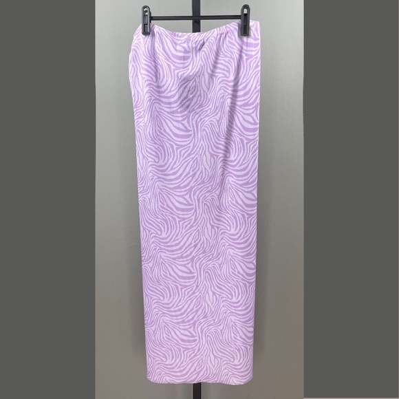 NEW Kendall & Kylie Skirt Womens Large purple animal sheer beach cover up maxi - Picture 8 of 10